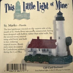 Harbour Lights This Little Light Of Mine Mini Lighthouse Saint Mark’s Florida ￼